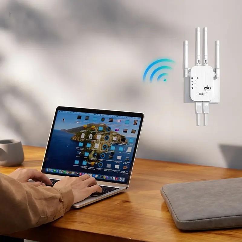 WiFi Extender 2025, 1200Mbps/300Mbps Dual Band (5GHz/2.4GHz) Signal Booster. Repeater with Ethernet Port for Home, Gifts-YY