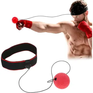 Boxing Reflex Ball Set Rubber Speed Training for Home & Gym Boxing Adjustable Headband Punching Trainer Hand Eye Coordination