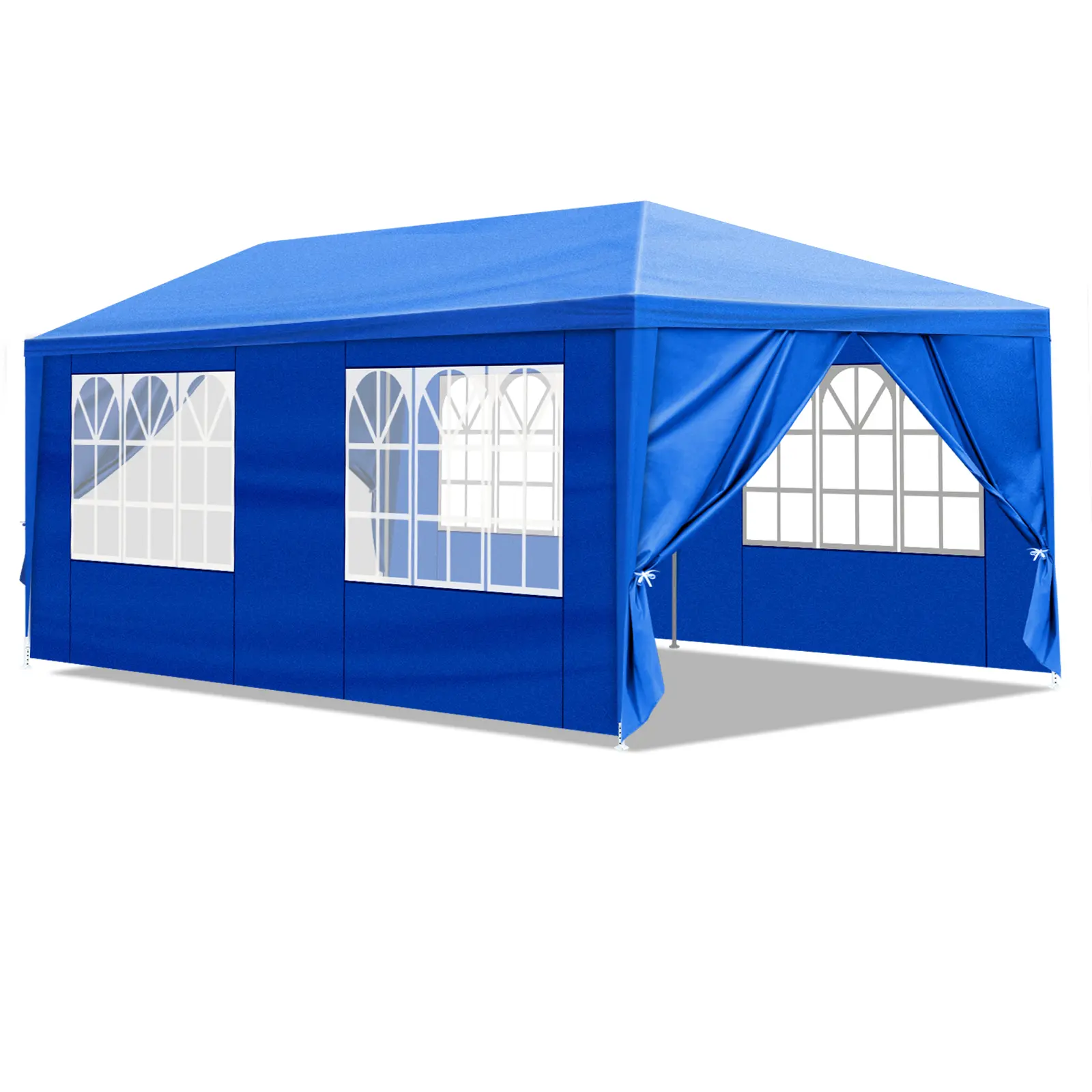 10'x20' Portable Party Tent with 6 Removable Sidewalls - Waterproof Outdoor Canopy, Large Wedding Gazebo Shelter for BBQ, Camping, Blue Event Essential for Adventure Enthusiasts