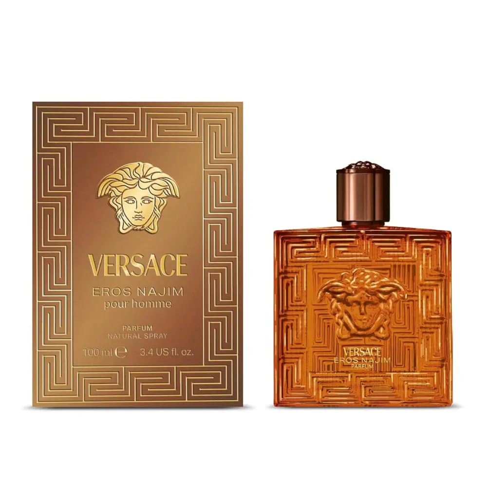 Versace Eros Najim EDP Spray for Men, 3.4 fl oz - Bold Oriental Woody Scent with Caramel, Oud, and Floral Notes