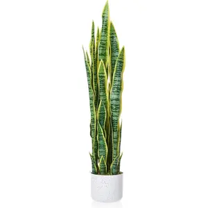 3FT Tall Fake Snake Plant in Pot, Large Potted Artificial Sansevieria Mother in Law Tongue Plant, for Living Room Hallway Entryway