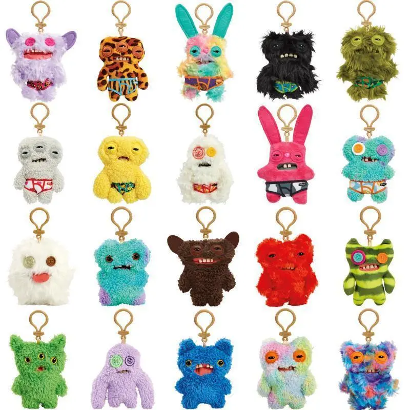 12cm  Funny  Plush Toys Keychain Kawaii Fuggler Monster Rabbits Cute Stuffed Peluche Dolls Pendants Gifts Kid