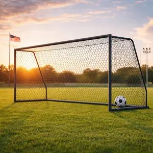 #Summervibes ABORON Soccer Goal, 12x6/18.5x6.5/21x7/24x8ft Aluminum Soccer Goals for Backyard, Full Size Soccer Goal for Teens & Adults Training