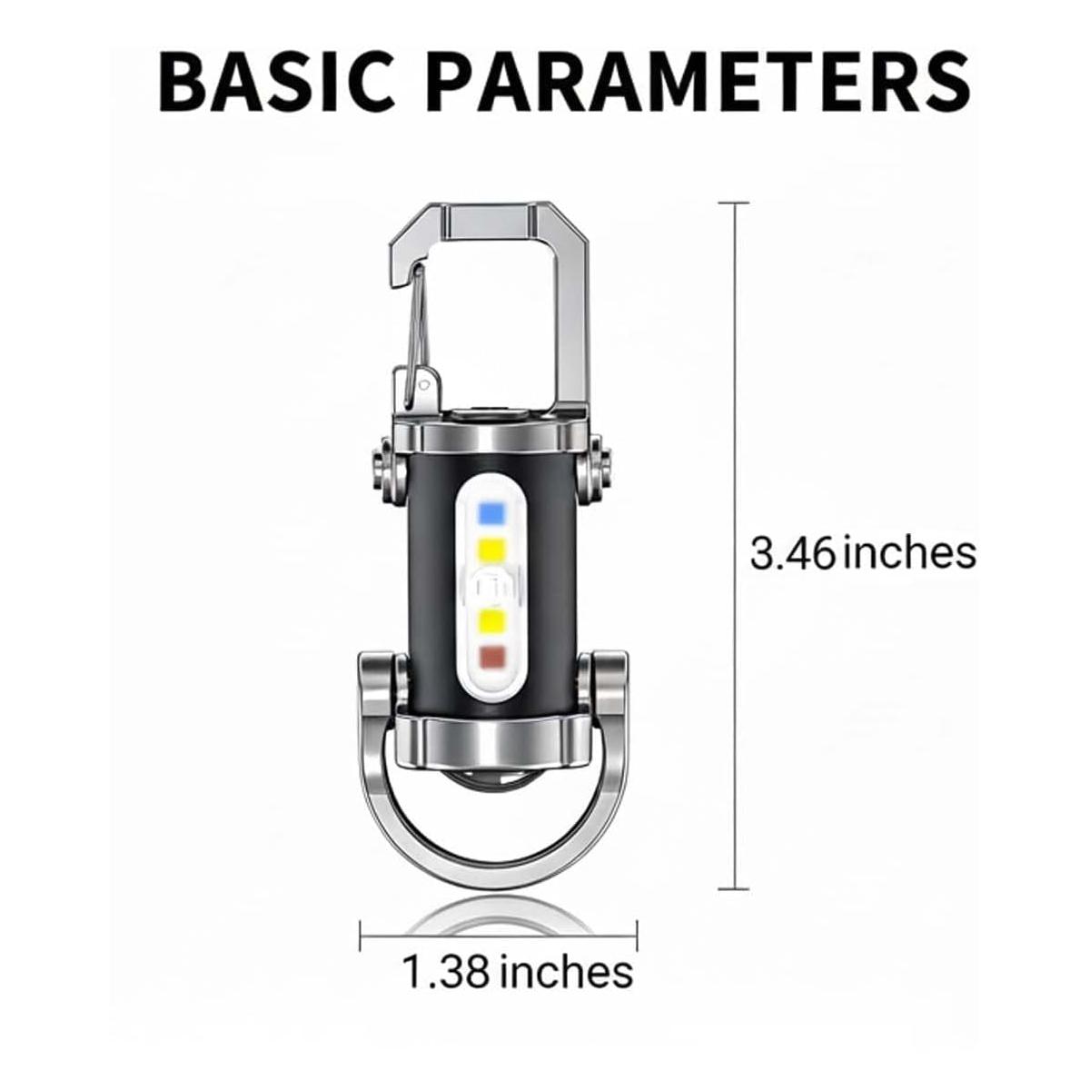 Portable Rechargeable Bright Keychain Flashlight Phone Charger, Mini Keychain Flashlight, 7 Modes, 1200 Lumens EDC Waterproof Keychains Flashlight (4PCS)