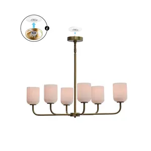 Plug & Play Parkmont 6-Light Chandelier in Transitional and Modern Style-55 Inches Tall and 34 Inches Wide