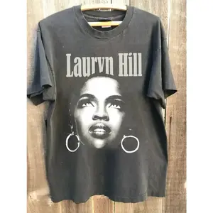 Lauryn Hill Album 90s T-shirt, Lauryn Hill Graphic Retro Style Charcoal Unisex