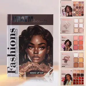 [Makeup Book Palette Set], 5-in-1 Beauty Kit with Eyeshadow, Lip Gloss, Highlighte, Blush, and Contour Palette, Eyeshadow Palette for Women