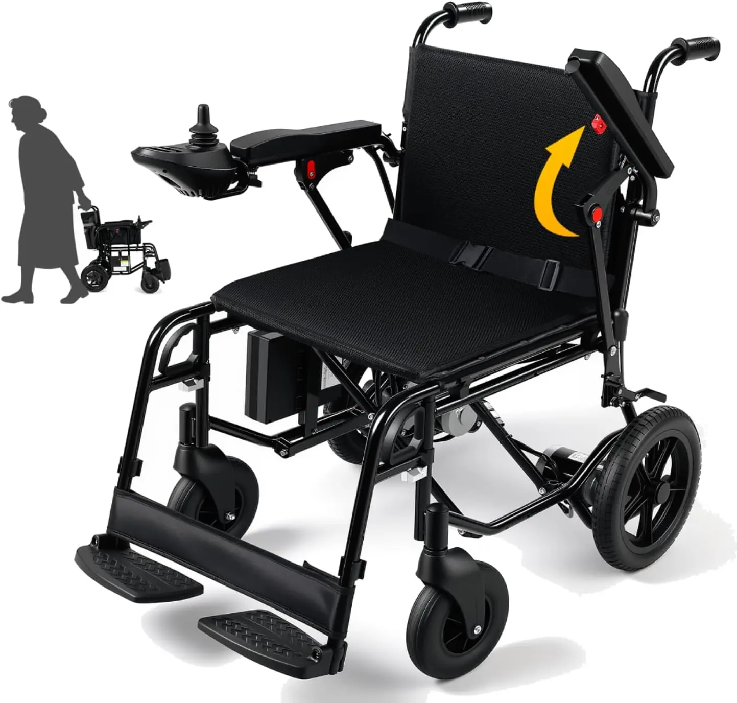 Foldable Battery Operated Electric Wheelchair for Adults, 265 LBS Support, Dual 650W Motors, 240Wh Removable Li Battery, Airline-Approved Travel Chair, 5-Speed Control, Indoor-Outdoor Use - FDA, Battery Operated Wheelchair