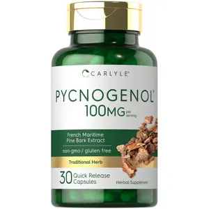 Carlyle Pycnogenol 100mg | 30 Capsules | French Maritime Pine Bark Extract | Pinus Pinaster | Non-GMO and Gluten Free Supplement