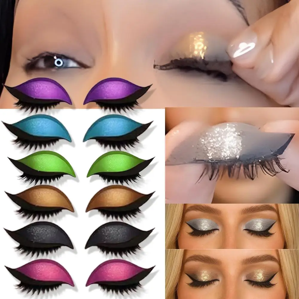 Reusable 1 Pair Lazy Eye Shadow Eyelash Patch 2-In-1 Eye Makeup Sticker With False Lashes & Shadow Waterproof Cosmetic Tools 2026 New