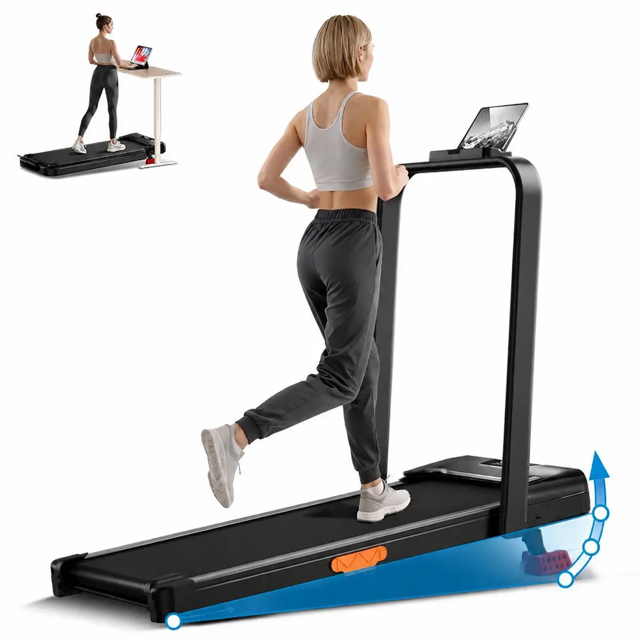 Umay Incline Treadmill, Incline Walking Pad Treadmill with 300 LBS Capacity for Home and Office，Summer wins Home Workout Machine treadmills for home tiktokshopbacktoschool