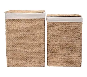 Villacera Portable Handmade Wicker Laundry Hampers with Lids