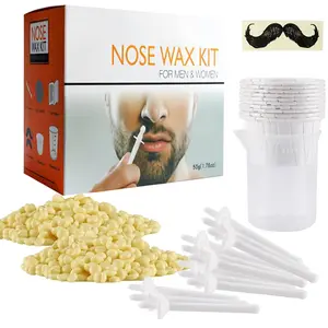 Nose Wax Kit for Men & Women  50g Wax, 50 Applicators (20-30 Uses) | Painless Nasal & Ear Hair Removal | Fast 3-Min Removal | Safe Hair Remover Kit for Nose & Ear Hair | Waxing Kit for Men