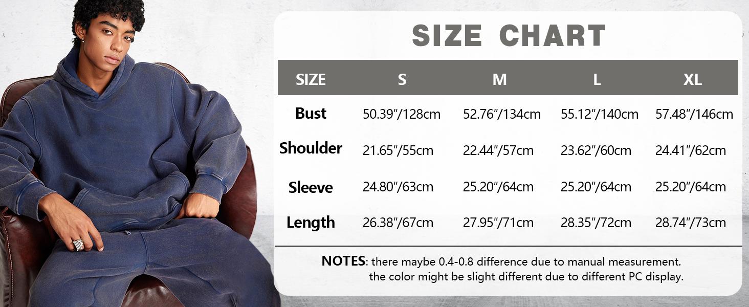 Gihuo Unisex Oversized Hoodie Acid Wash Pullover Vintage Distressed Cotton Heavyweight Sweatshirt Fleece Hoodie Men's Streetwear Women's Tops Spring Outdoor Warm Polyester Sports Autumn Clothing Men’s Gift Full Hoodie Long Sleeve