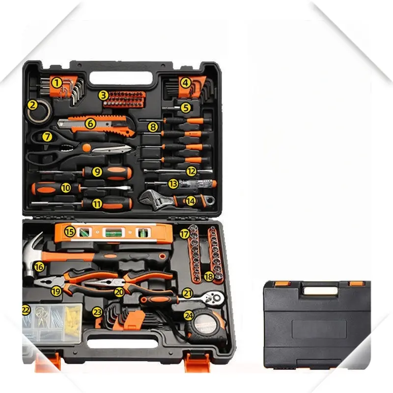 189PCS household hardware tool set, woodworking and electrician hardware set, suitable for automobile repair, motorcycle maintenance and construction site tools woodworking tool set.