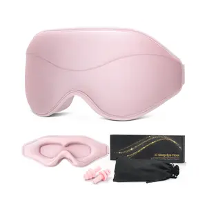 Sleep Mask Premium Eye Mask for Sleeping Total Blackout Super Soft Comfort Adjustable Fit 3D Ergonomic Design for Home Office Travel Meditation Yoga Pink Elastic Silky