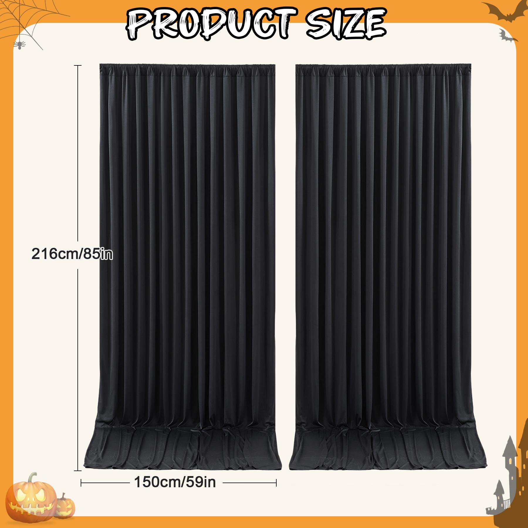 Wrinkle-Free Polyester Backdrop Curtain Set, 6-Pack Fabric Panels for Photoshoot Backdrops & Christmas Party Decoration Supplies, 5x7ft/5x10ft Banners Compatible with Fairy Garlands, Balloons, Home Decor,summerwins