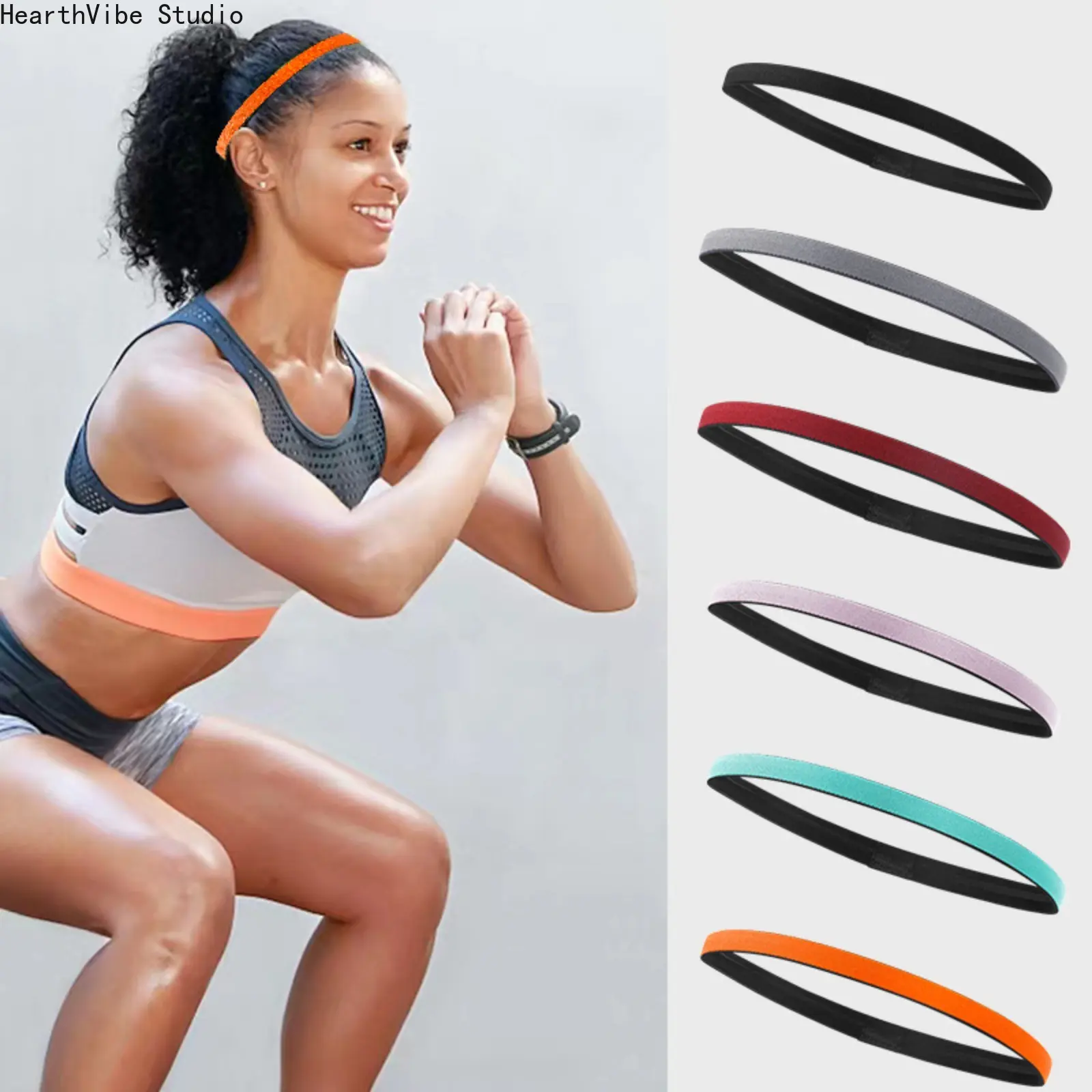 Sporty Sports Headband - Non-Slip, Ultra-Thin, High-Elastic Sweatband with Silicone Grip for Yoga, Running, Gym Workouts, Sporty Sports Headbands