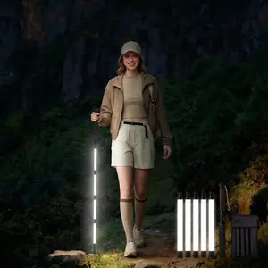 LED Glow Trekking Pole,Glowing Tactical Survival Hiking Stick with Anti-Slip Grip, 4-Section Adjustable Light-up Walking Staff, Lightweight, Waterproof, Rechargeable & Collapsible Design Perfect for Safe Night Hiking, Camping, and Outdoor Thrills