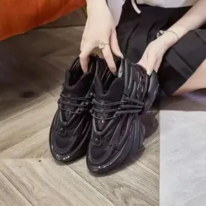 Men's and women's airship shoes, fashionable and casual, second grade leather, cowhide, breathable and height increasing platform shoes, running blue high top men's sports shoes, training shoes, runners, runners, and girls