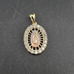 gold 14k pendant virgin mary design for everyday wear