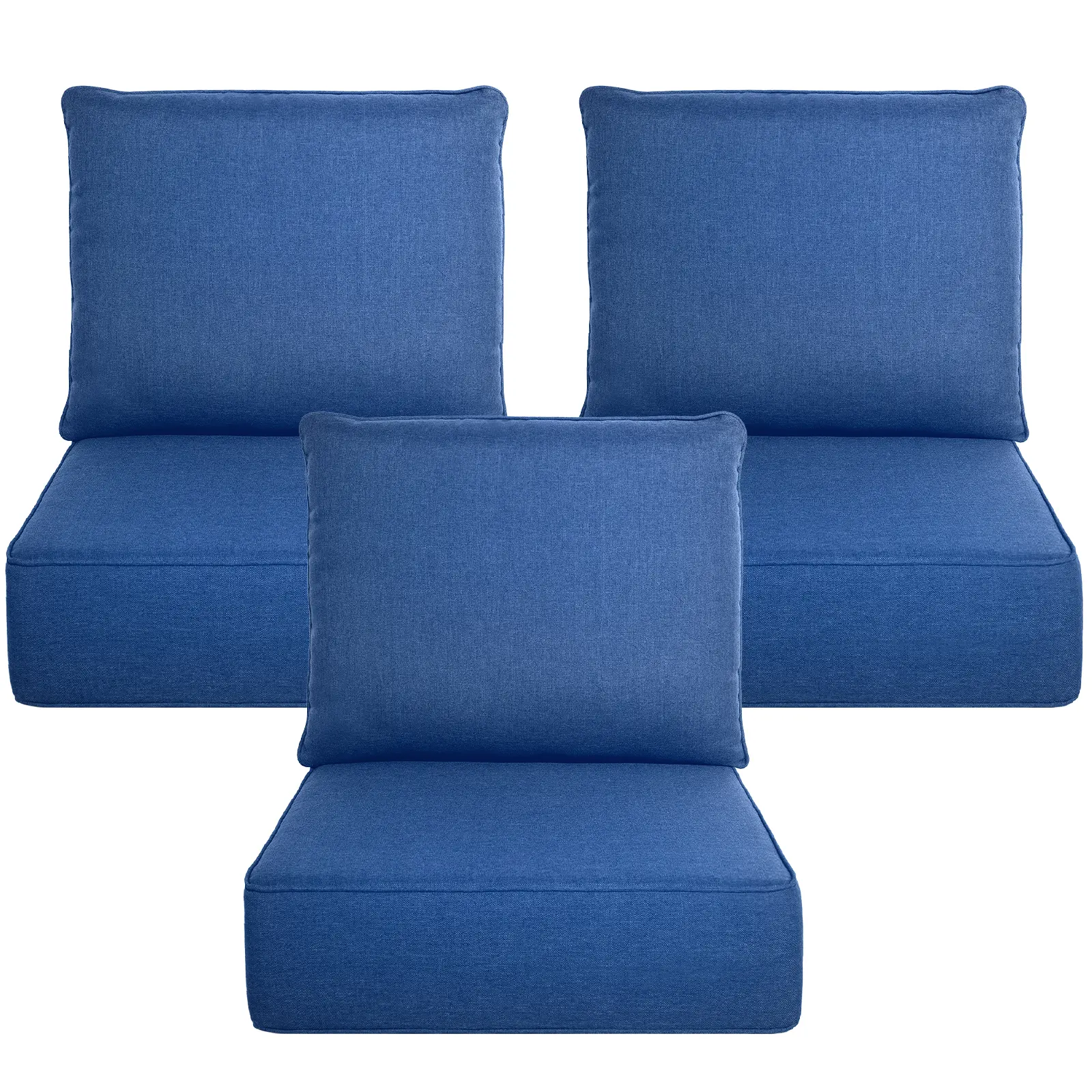 Belord Luxury 6" Thick Outdoor Cushion Set - 22 x24 Inch 28D Sponge Filling Fade-Resistant Chair Cushion, Soft Cushion, Spill Proof Removable Patio Furniture Replacement Cushion for Sofa Bench Swing