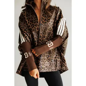 Cheetah Print Oversized Zip Up Jacket