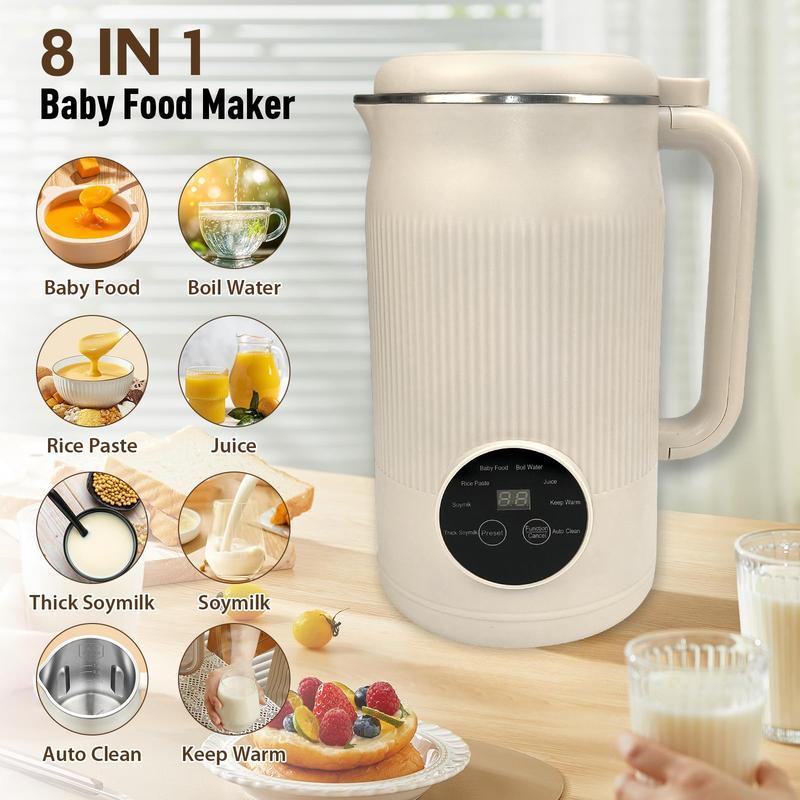 Boyuevi Nut milk maker, 8-in-1 self-made automatic plant, Soy, Almond, Oat, Coconut Milk, etc., multi-functional