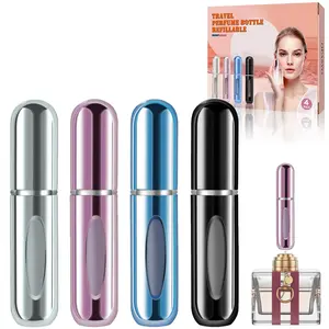 opasyo Portable Mini Refillable Perfume Atomizer Bottle, Travel Size Refillable Perfume Refill Bottle - Perfume Atomizer Refillables, Scent Pump Case, 4 Pcs Pack of 5 ml Small Perfume Spray