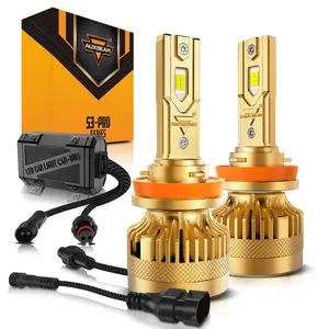 H11/H9/H8 LED Headlight Bulbs (2Pcs), 120W 24000LM 6500K Cool White Single Beam, 12Pcs 3570CSP LEDs, 6063 Aviation Aluminum, IP68 Waterproof, 50000H Fan Cooling, 9-16V with Detachable Decoder