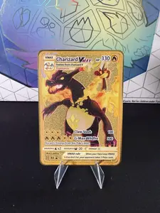 Charizard VMAX #043 Promo Pokemon Premium Gold Metal Card Collectible Gift Display