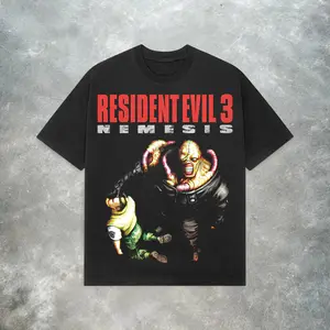Resident Evil 3 T-shirt, Nemesis PS2 Resident Evil 3 Tee, Y2K Vintage Horror Game Shirt, Horror Game