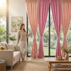 Window Wear 4 Panels 52X90Inch Inches Combination Decorative Curtains (Diamond Jacquard Panels +Heavy Crushed Sateen 2 Panels) Da01+Da02 cortinas  para  sala  de  estar