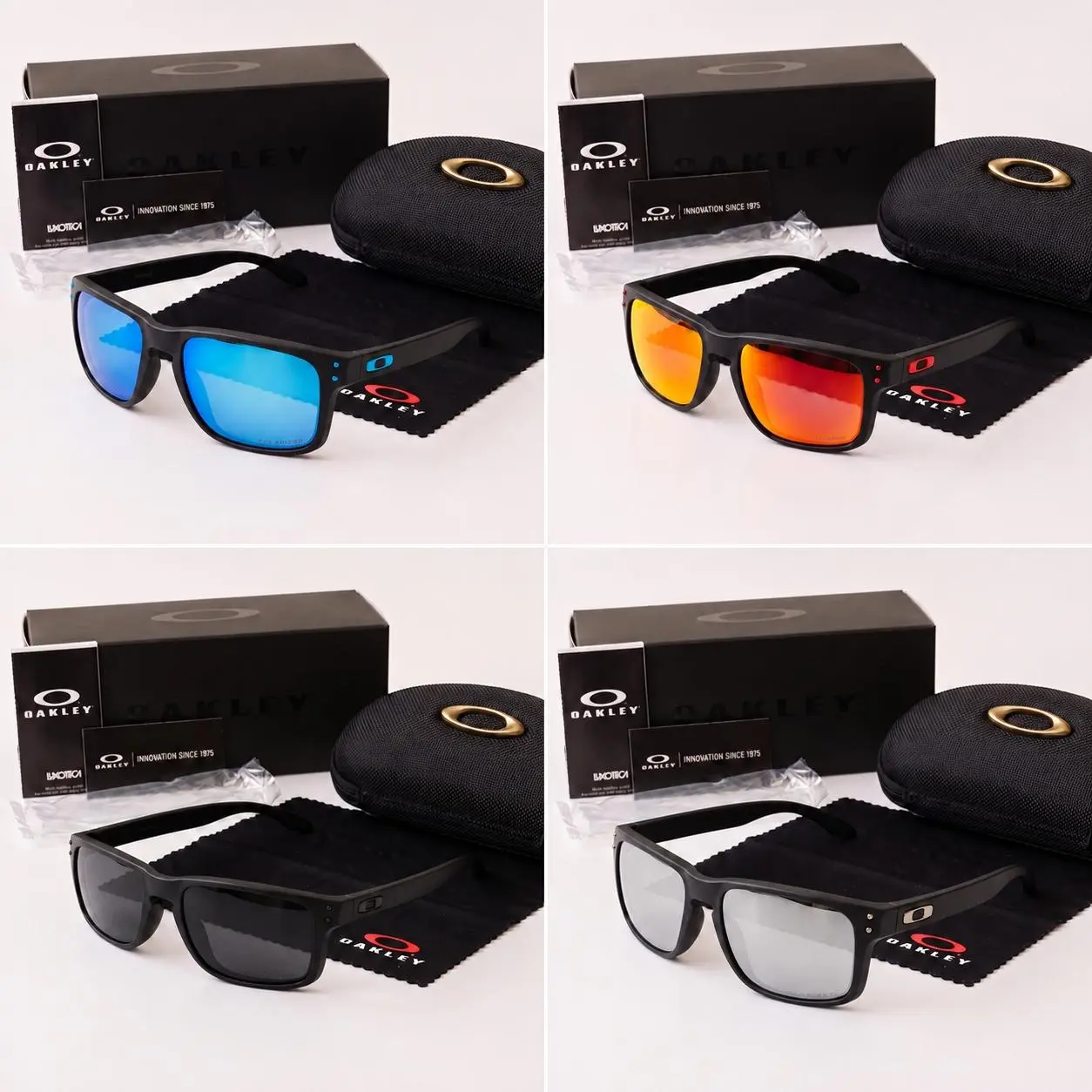Oakley Holbrook UV400 Polarized Sunglasses for Men, Square Frame Outdoor Eyewear for Driving, Fishing, Cycling, Sports & Daily Wear