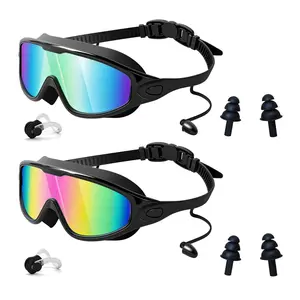 Swim Goggles - Swimming Goggles,Pack of 2 Professional Anti Fog No Leaking UV Protection Wide View for Women Men Adult Youth Kids