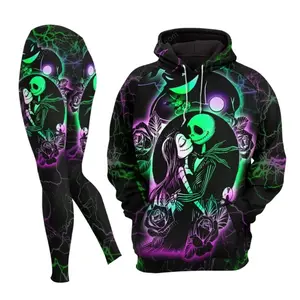 Nightmare Dressed Couple Rose Combo Hoodie Leggings Halloween