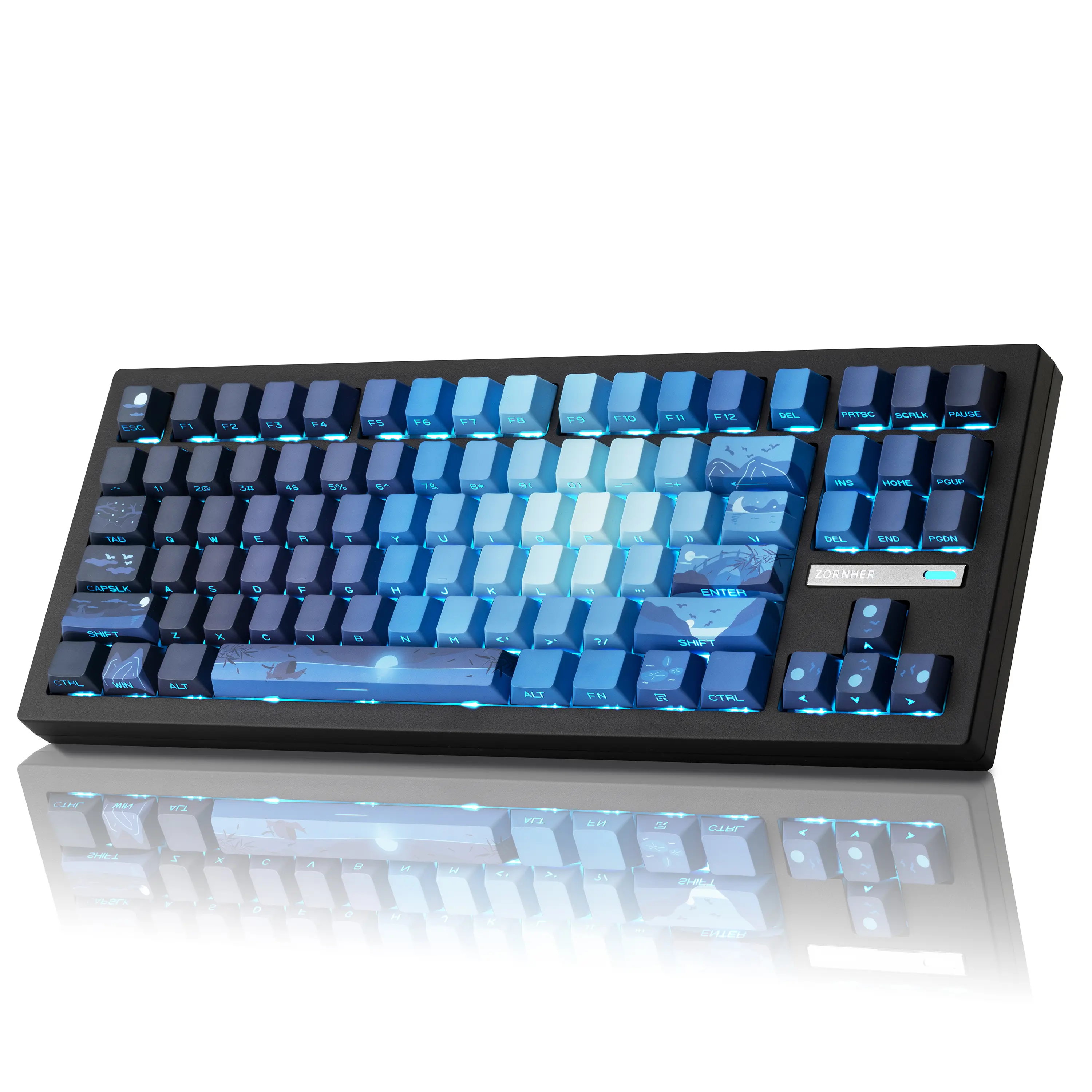 ZORNHER ZH870 Full Size Wireless Mechanical Desktop Keyboard - Linear Switches, Hot Swap Design, RGB Backlighting, Customizable Keys, PBT Keycaps, Creamy Keyboard, Colorful Mechanical Keycaps, Father's Day Gift, DealsforYouDays, SummerWins, Back to School