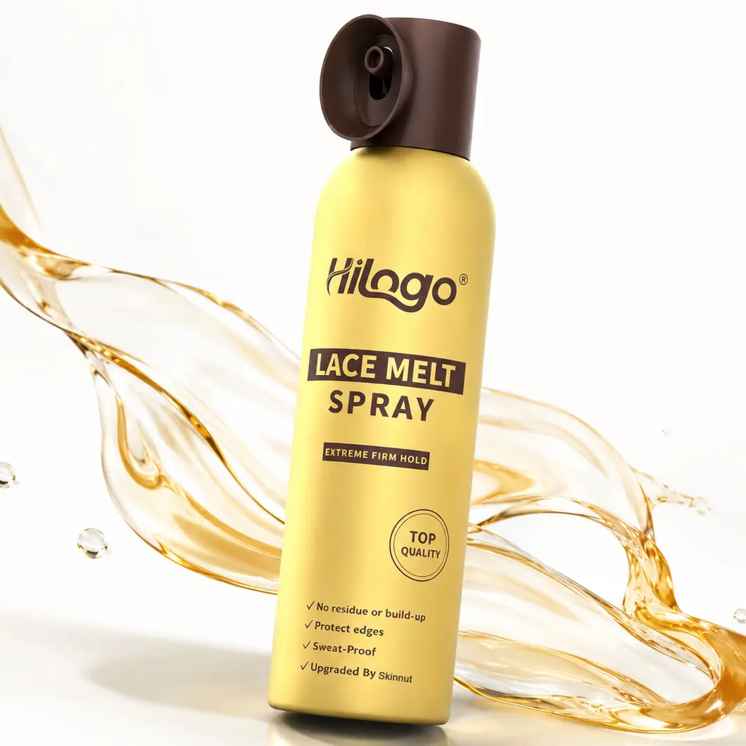 HILOGO Lace Melt Spray - Non-Toxic Aerosol Can Lace Wig Adhesive, Mild & Extra Strong Hold for Invisible Natural Hairline, Sweatproof for Smooth Finish, 180ml/6.09fl oz Single Item Haircare (3-Year Shelf Life), Daily, Yes