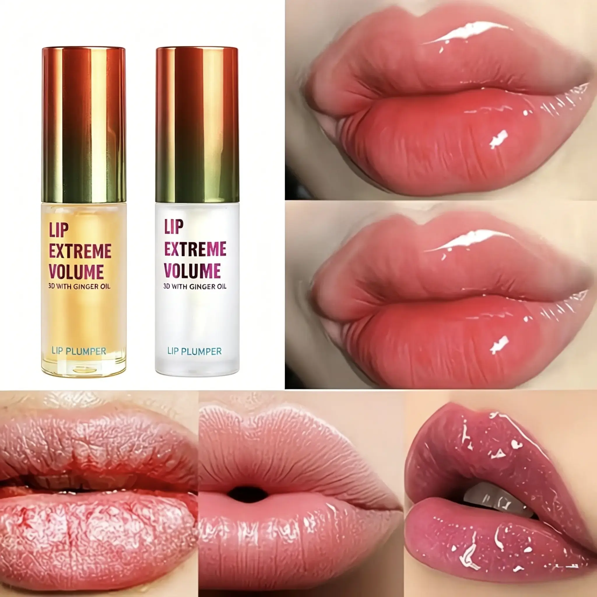 2026 Long-Lasting Lip Plumper Oil Serum, Instant Volumizing Essence Oil that Increases Elasticity and Helps Repair Lip Fine Lines, Sexy Plumping Lip Balm Oil Skincare, Lip Moisturizer Ginger Mint lip plumper