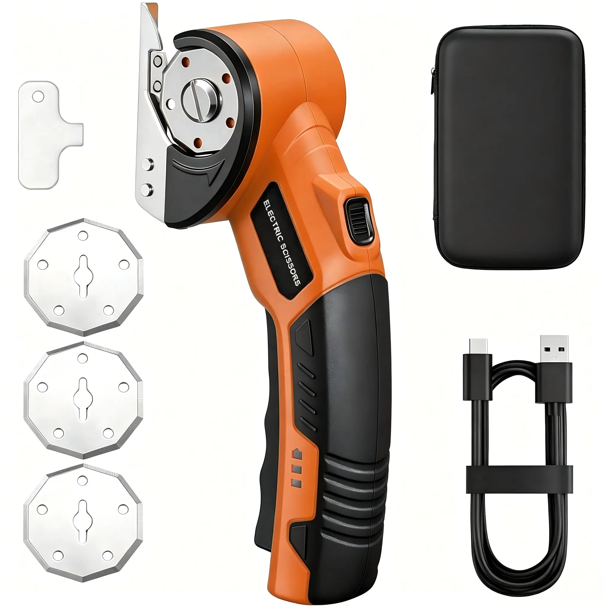 Rechargeable Electric Scissors Shears, Perfect for Cutting Fabric and Cardboard, with Replaceable Blades