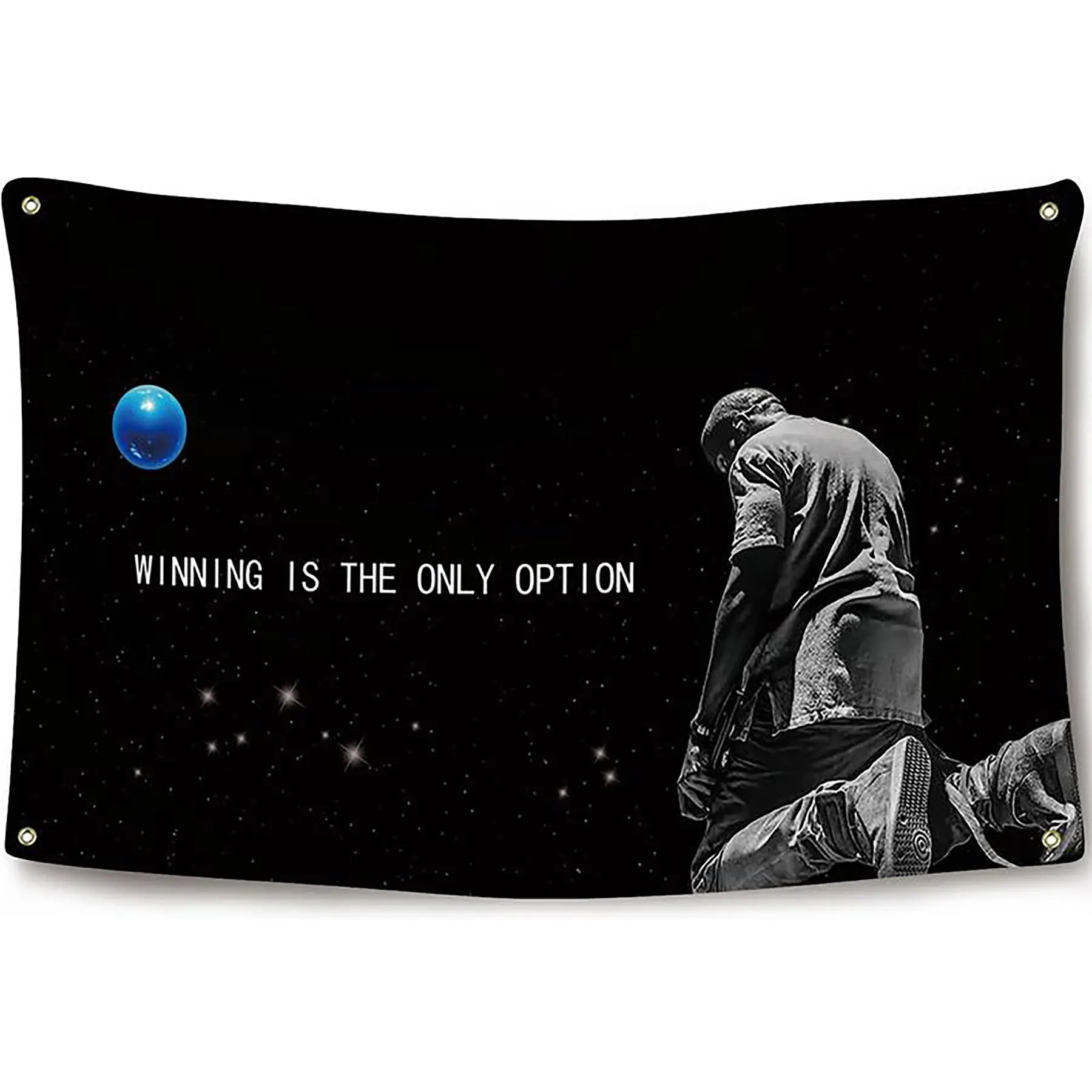 "Rapper Winning Is The Only Option" Durable Print Tapestry Flag - 3x5ft Wall Decor, Indoor/Outdoor Use, 4 Brass Grommets, Room Decor for Bedroom & Man Cave Home Supply (Gift Box Included), Flags