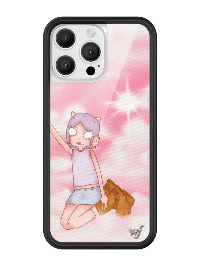 Enya Emergency Intercom Collab | Limited Edition iPhone Case | Raised Protective Black Bumper | Women Owned Small Business | Bright Pink Shine Aesthetic Trendy Custom Rubber Smartphone Protective Cellphone