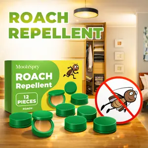 （Buy one, get one free）ROACH REPELLENT 12 Month Roach Killing Bait, Small Roach Bait Station, Child-Resistant, 12 Count