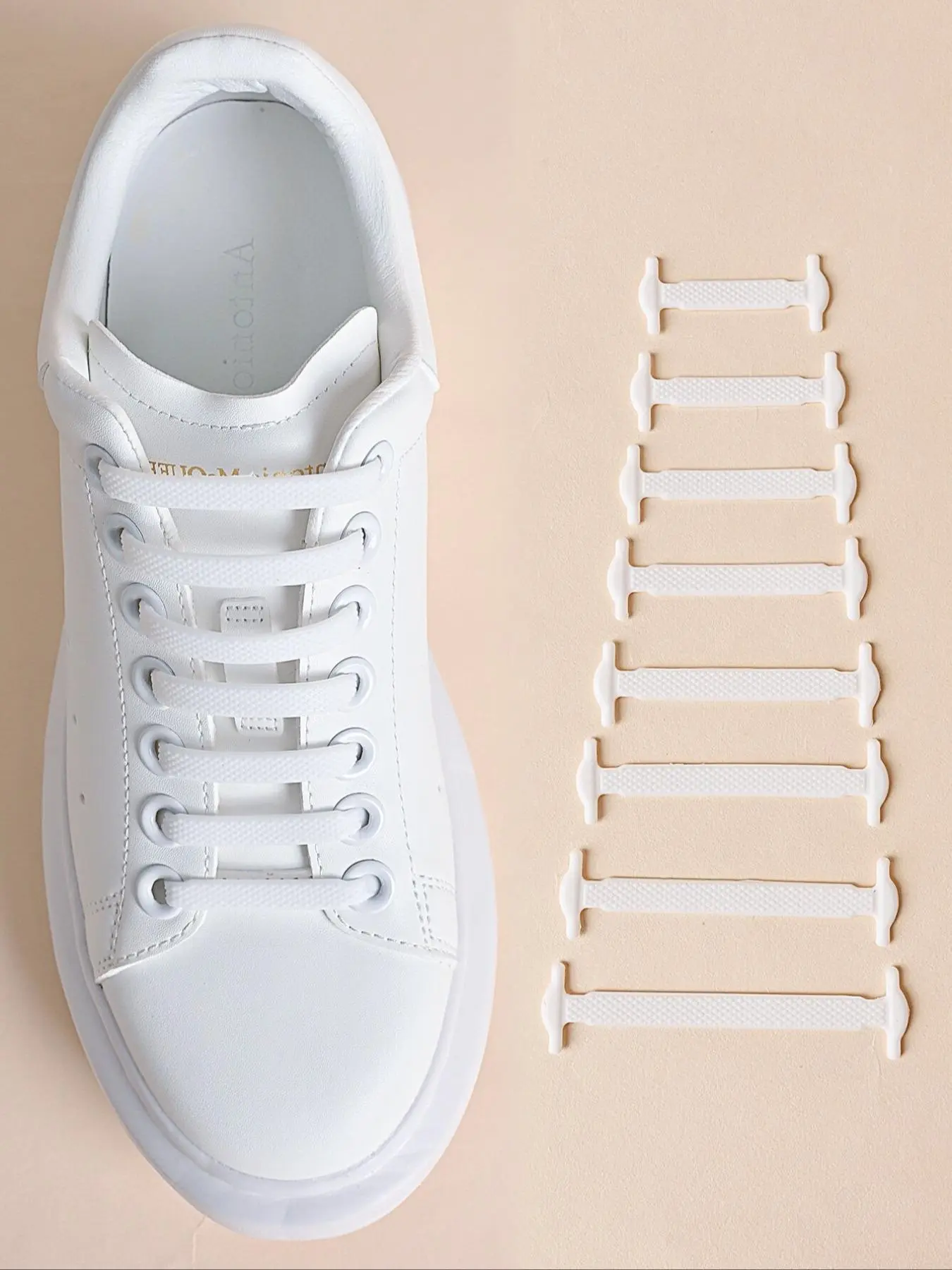 Silicone No Tie Shoelaces for Sneakers, Casual Minimalist Stretch Shoe Laces for Sports Shoes, Combat Boots