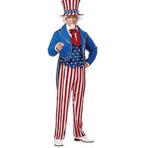 Uncle Sam - Patriotic - 4th of July - Deluxe Costume - Men - 3 Sizes