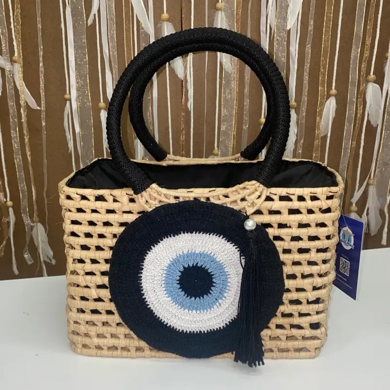 Black Handmade Evil Eye Bag