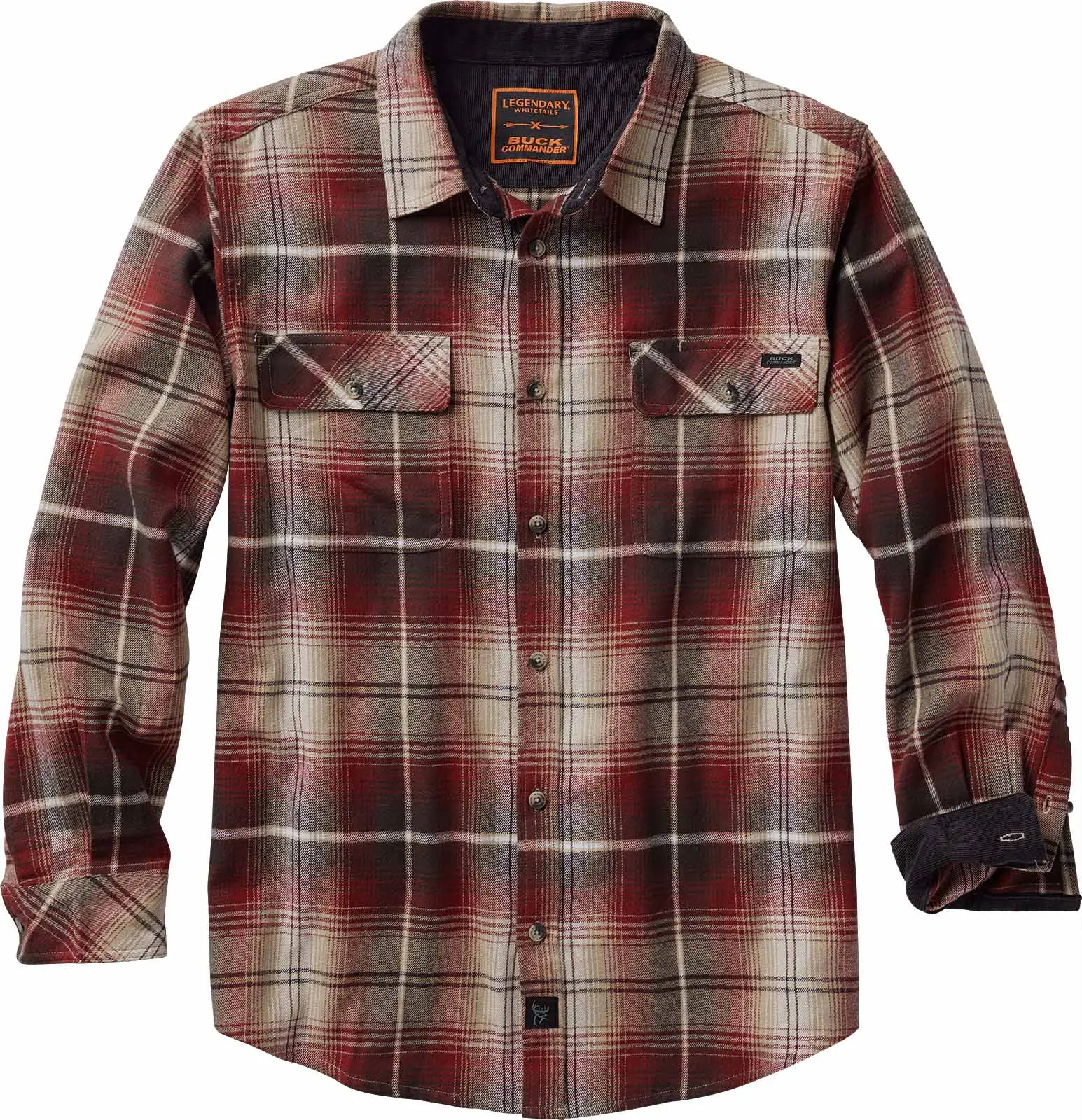 Legendary Whitetails Men's Buck Commander Legacy Menswear Classic Corduroy Plaid Cotton Soft Outdoor Long-Sleeve Button-Down Top Shirt