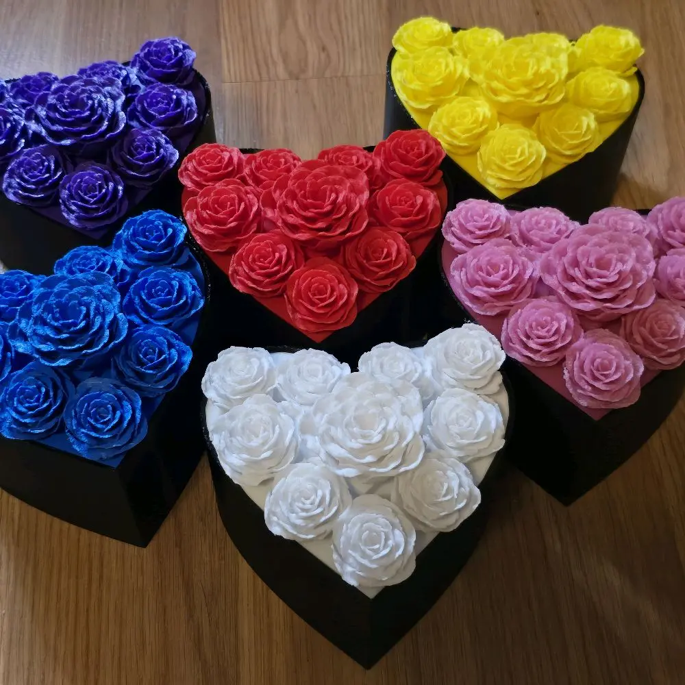 Heart-Shaped Rose Top Gift Box – Valentine’s Day Gift Box in Vibrant Colors for Special Occasions