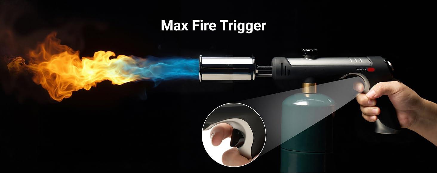 Sakerplus Propane Torch(Tank Not Included) for Searing & Grilling: Powerful Blow Torch with One-Touch Ignition and Adjustable Flame – Versatile Tool for BBQ and Fireplace