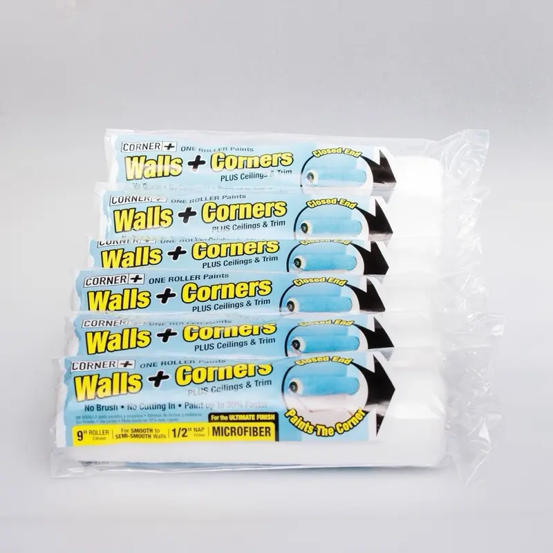 Corner + Roller 6-Pack  | 9’ 1/2’ Nap Microfiber |the only roller that paints walls & corners! Great for Smooth Walls! Paint house painting